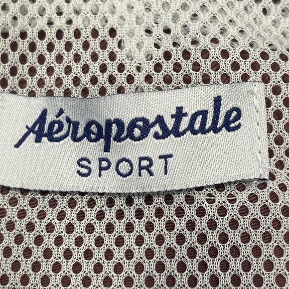 Aeropostale Purple Windbreaker Hooded Rain Jacket Packable Pockets Lightweight M - Picture 8 of 9